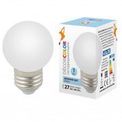 Лампа декоративная светодиодная Volpe E27 1W 6000K матовая LED-G45-1W/6000K/E27/FR/С UL-00005806 лампочки